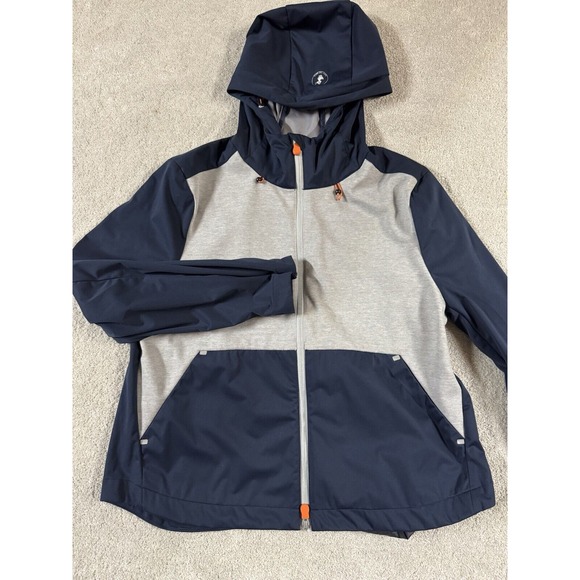 Save The Duck USA FEBA HOODED JACKET Navy Blue/Light Grey‎ Large Euc W/ Bag - Picture 3 of 13
